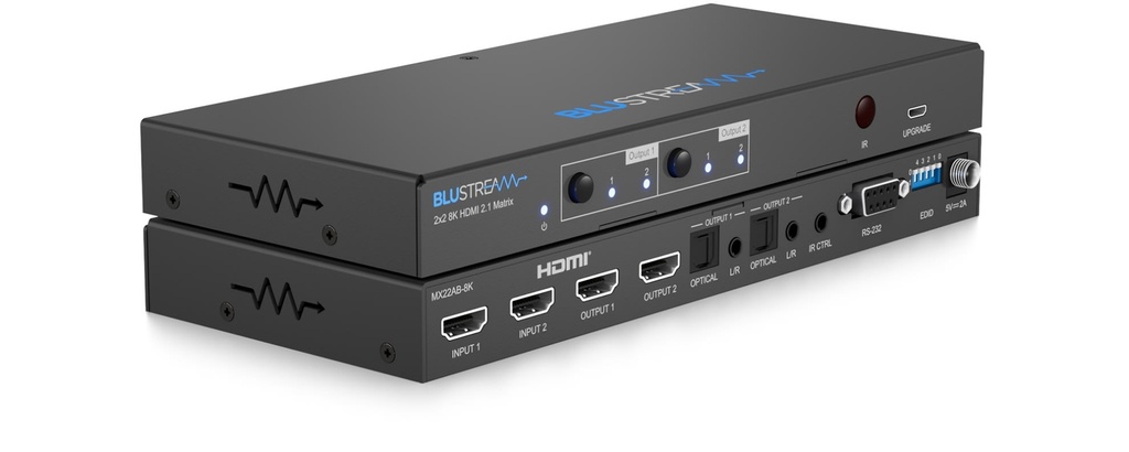 Blustream Matrix 2x2 8K HDMI2.1 HDCP2.3 With Audio Breakout 