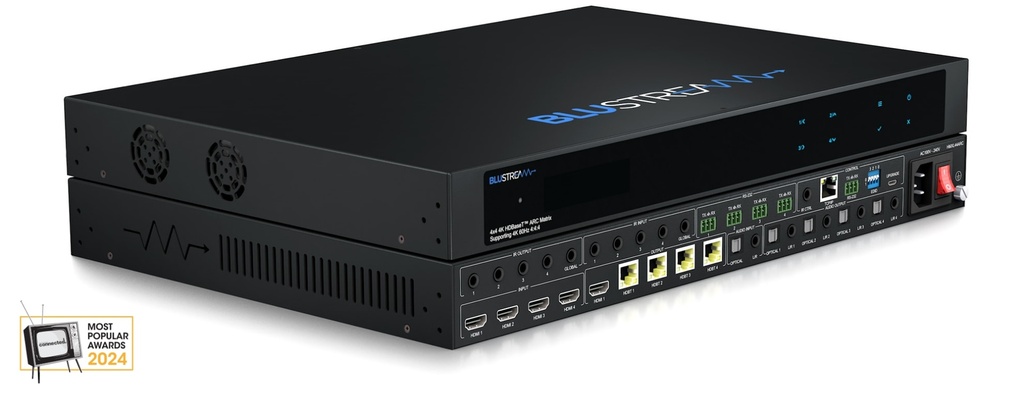 Blustream 4 X 4 Hdbt Matrix Kit 70m; Arc, Bi-directional Ir;