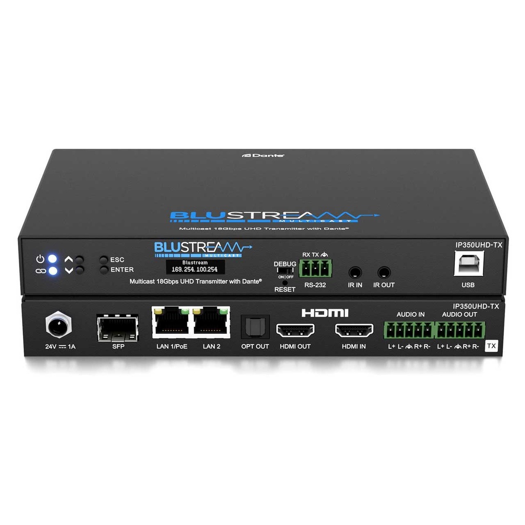 Blustream Uhd Video Transmitter 18Gbps Ip Multicast; 2ch Dan