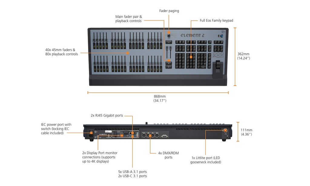ETC Element 2 Console With 1024 Outputs