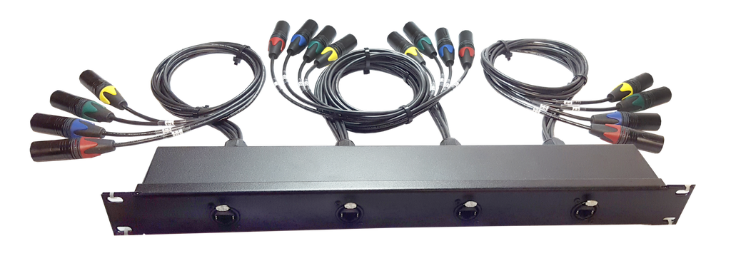 CBI DMX Shuttle Rack, 16 Universes, 5 pin Male DMX fans