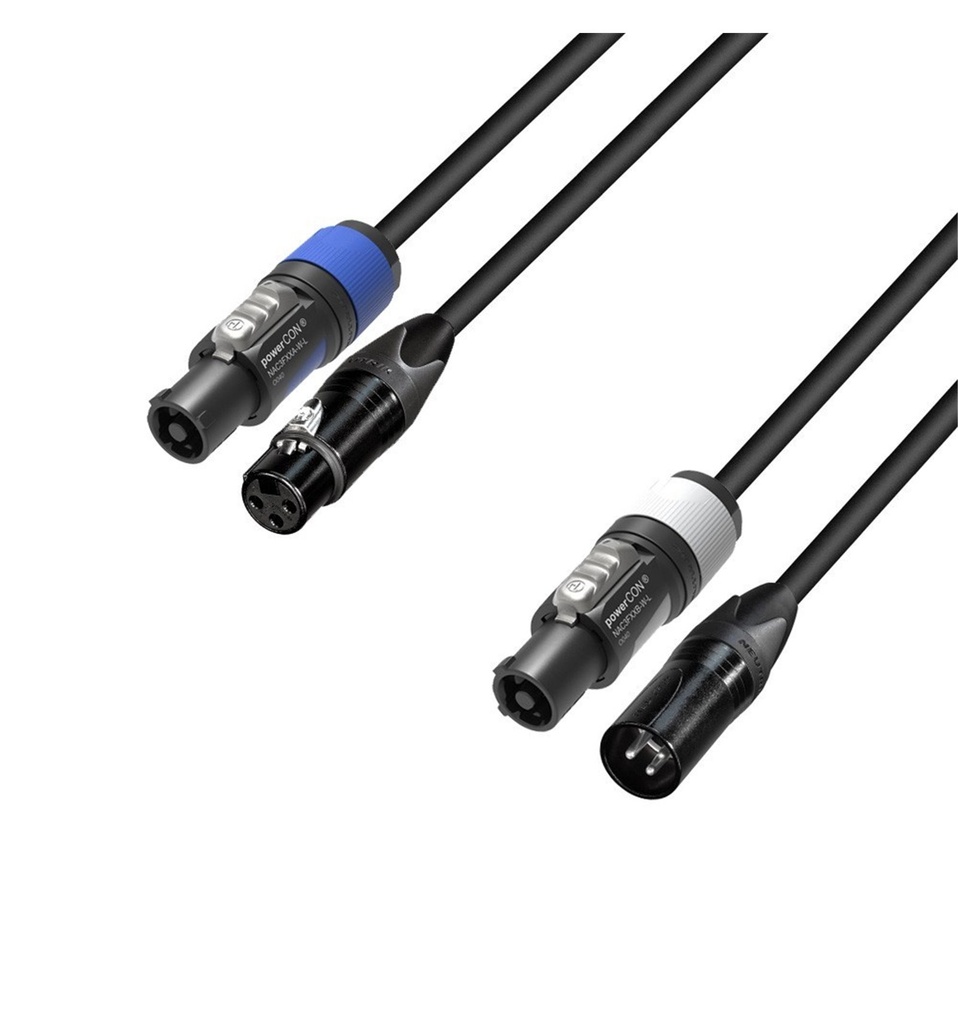 Cue-Go Hybrid Cable (PowerCon + DMX3)