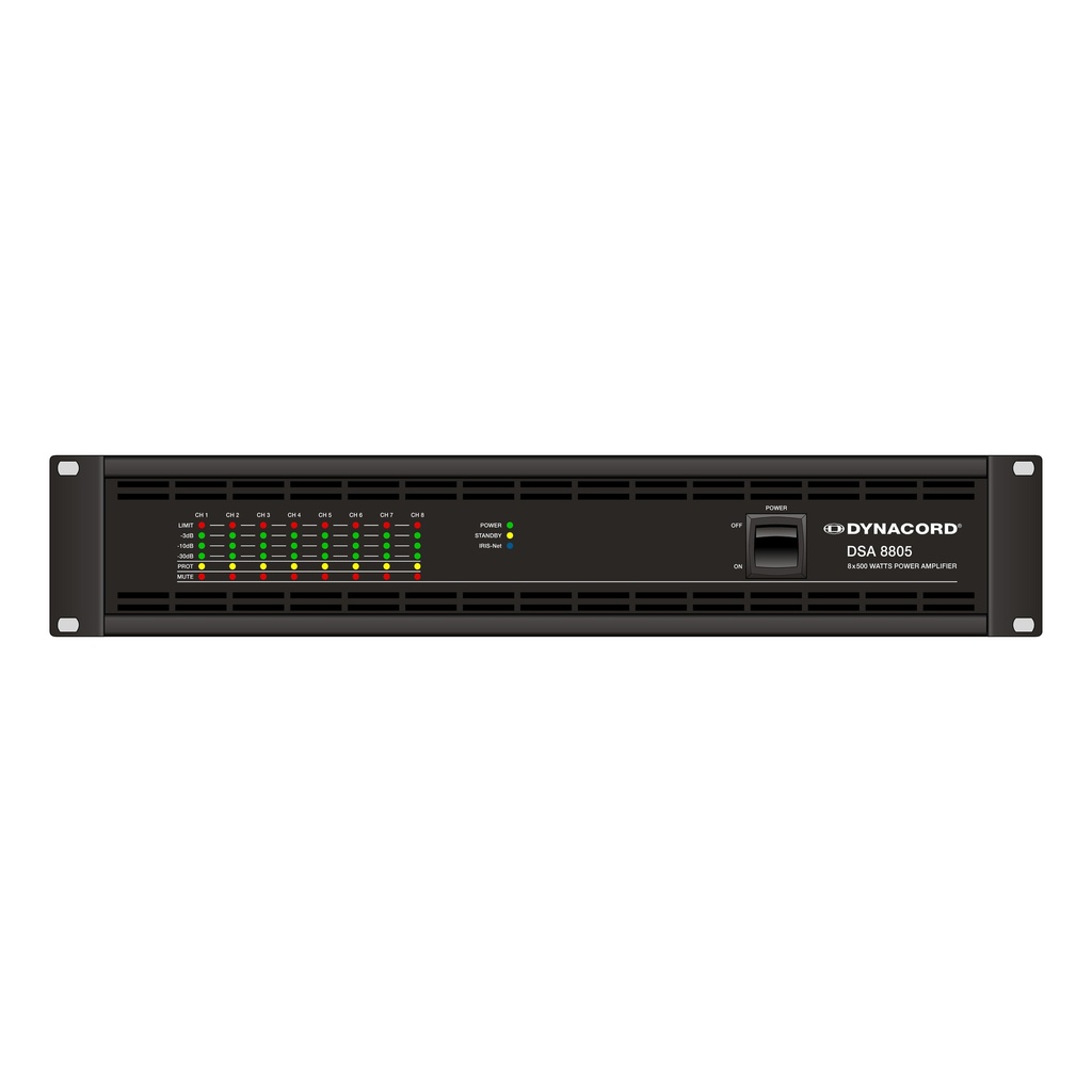 [DYN-DSA8805] Dynacord Power Amplifier 8 X 500W 2/4 Ohms Or 70/100V; 2RU
