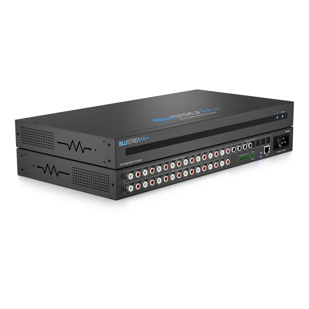 [BLU-DMP168] Blustream Digital Matrix 16x8 w/8x analogue,4x optical,4x Coaxial Inputs To 8x Analogue Audio Outputs; Dsp; Eq