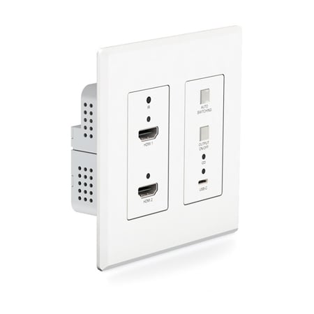 Blustream 2 X Hdmi & 1 X Usb-c Wall Plate Auto Switching With Back Box; Silver