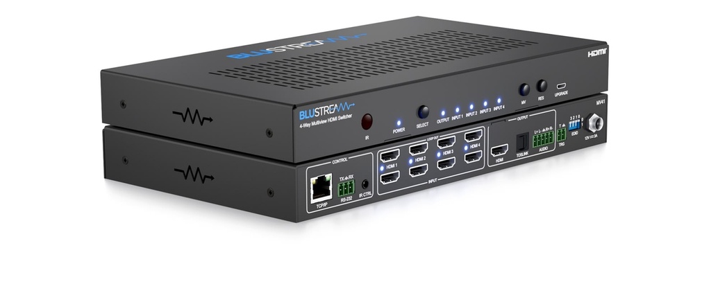 Blustream Multiview Switcher 4x1 HDMI2.0 With Hdmi Loop-through, Supporting 4K 60Hz 4:4:4