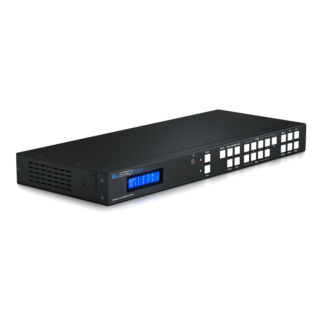 Blustream 4 X 4 Video Wall & Multi View 4 X 4 Seamless Matrix; 4 Hdmi In * 4 Hdmi Out