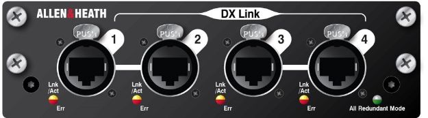 [AHDLDXLINK] Allen & Heath DX Link card, 128 in, 128 out, 4 DX ports