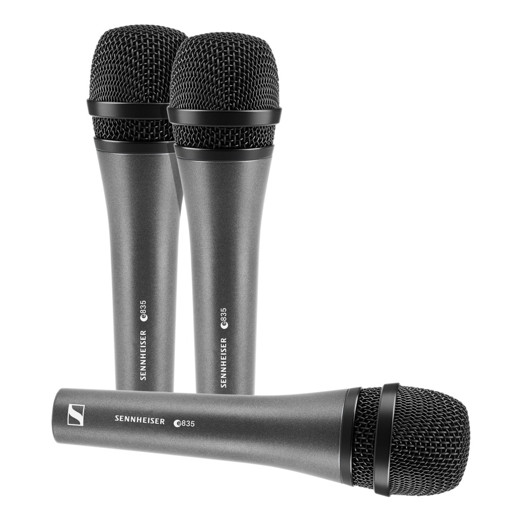 Sennheiser E835 Dynamic Vocal Microphone (Set of 3)
